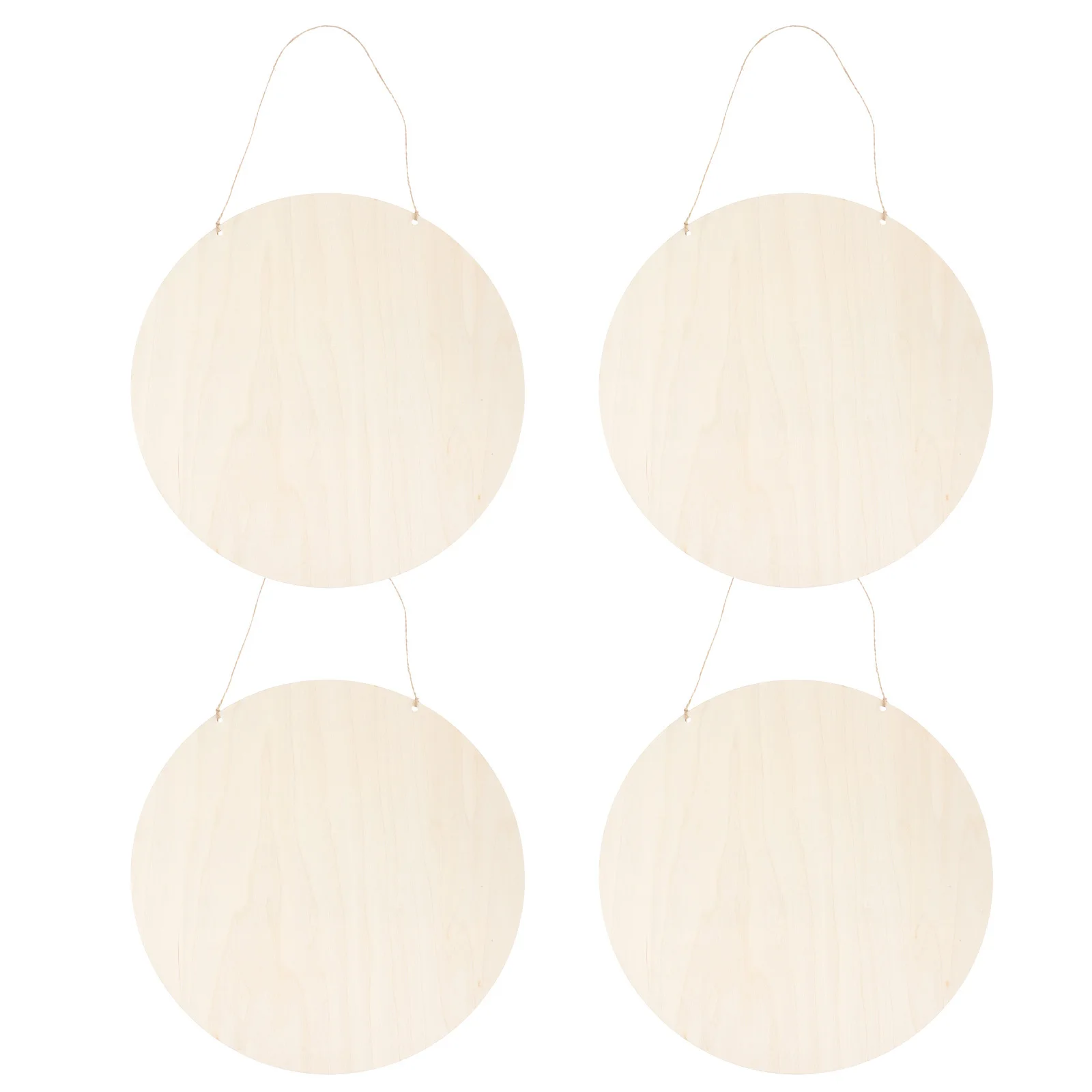 4 szt. Drewniane tabliczki na drzwi, okrągłe, puste, do samodzielnego malowania, kreatywne zawieszki, niedokończone drewniane dyski do dekoracji artystycznych