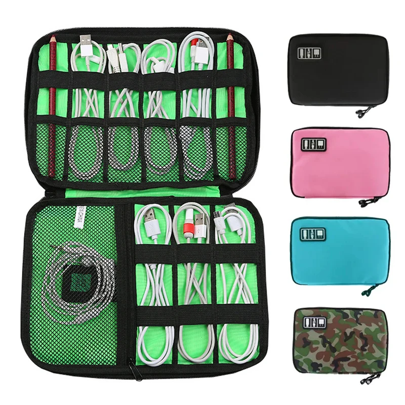 USB Cable Storage Bag Electronic Accessories Organizer Portable Usb Data Cables Charger Plug Travel Waterproof Gadget Organizer