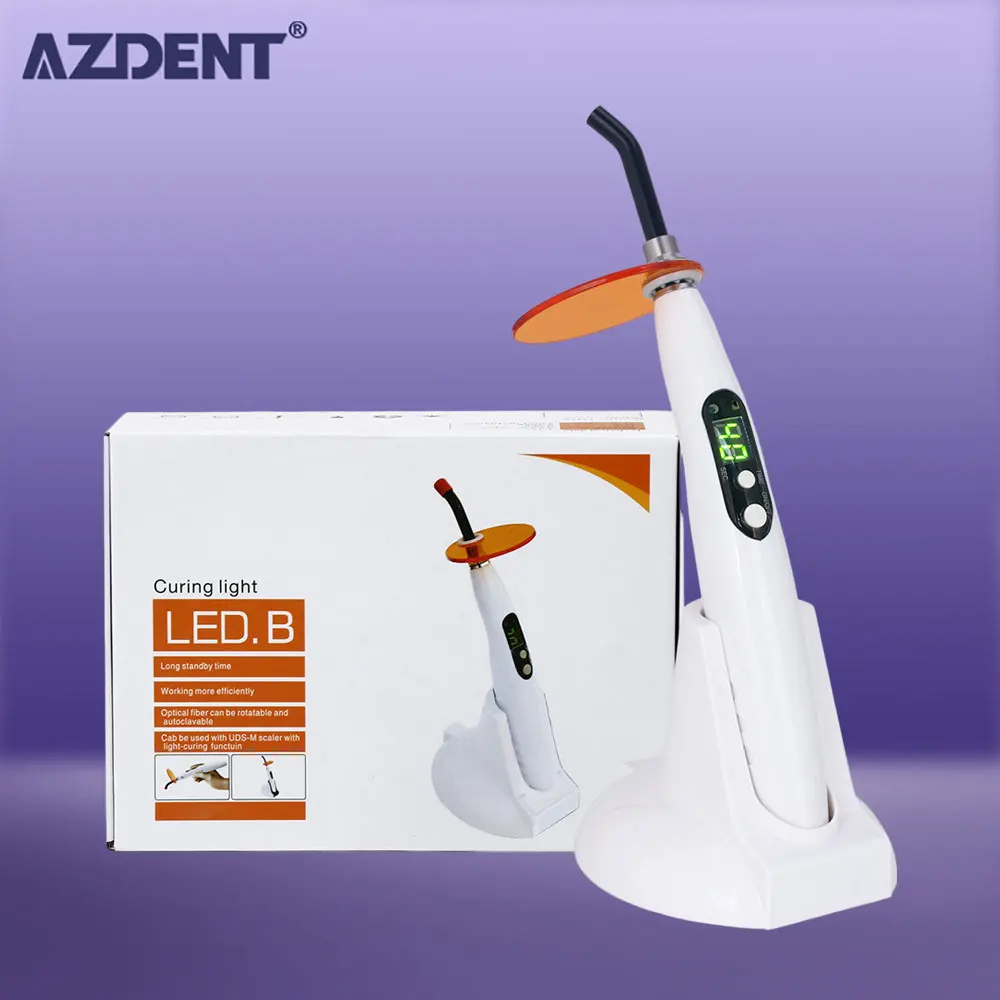 AZDENT-Lampe à polymériser dentaire sans fil, lampe LED sans fil pour dentiste, sortie conforme, 1200-1500mW/cm²