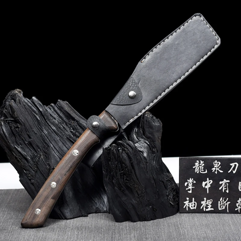 9 Inch Wood Chopper Knife Spring Steel Blade Hatchet Machete Longquan Kitchen Knives Bone Poultry Tools Handmade China Messer