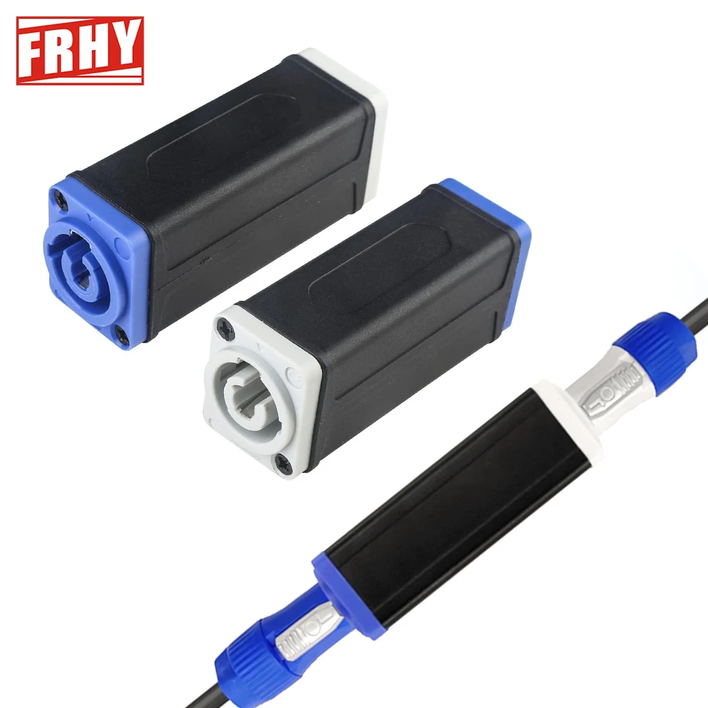 1PCS Powercon Extension Adapter Male Female Connectors Blue Input White Output AC Locking Coupler for Stage Speakers Audio Gear