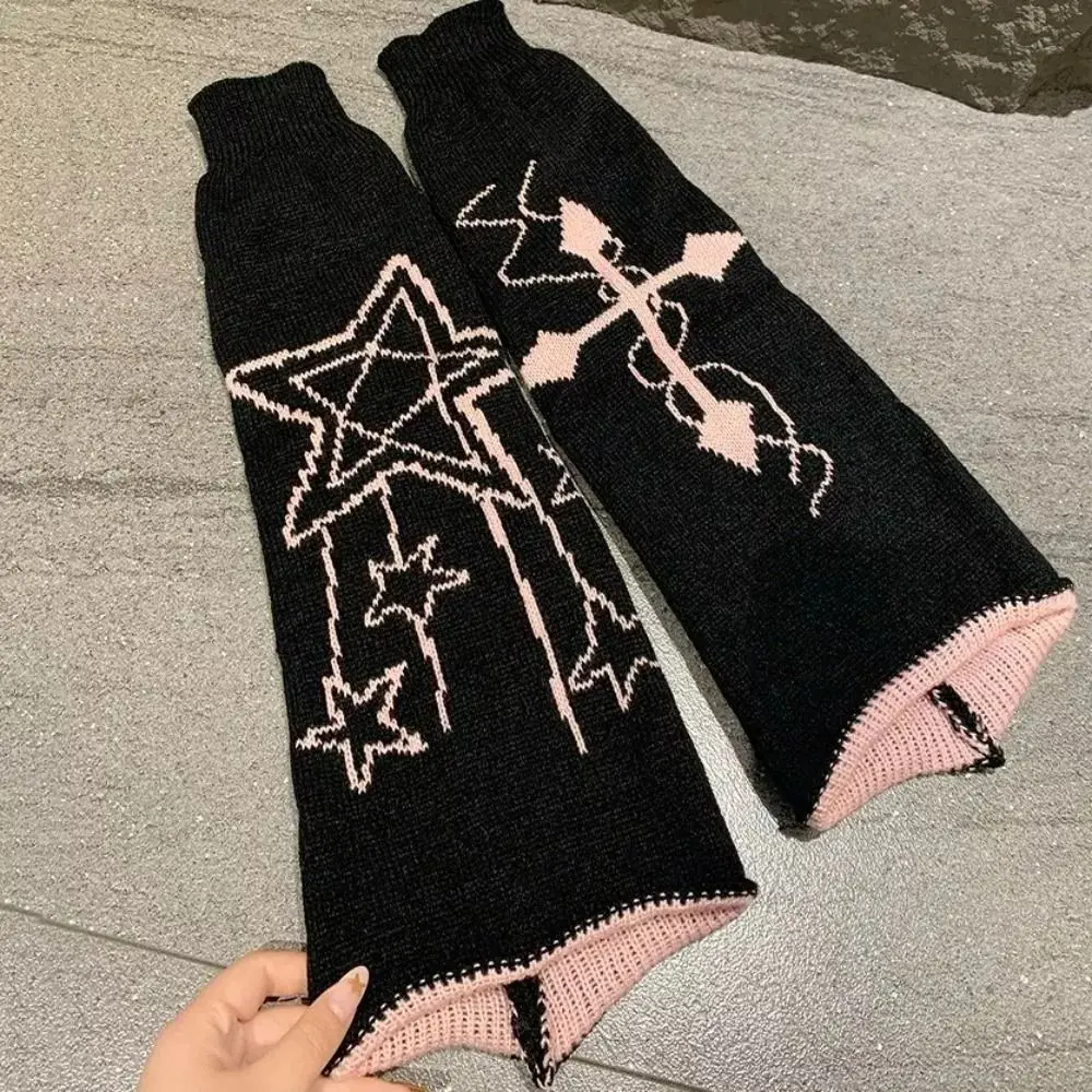 Calcetines largos de tubo Lolita para niña, medias de pierna ancha de punto, estilo Punk, Y2K