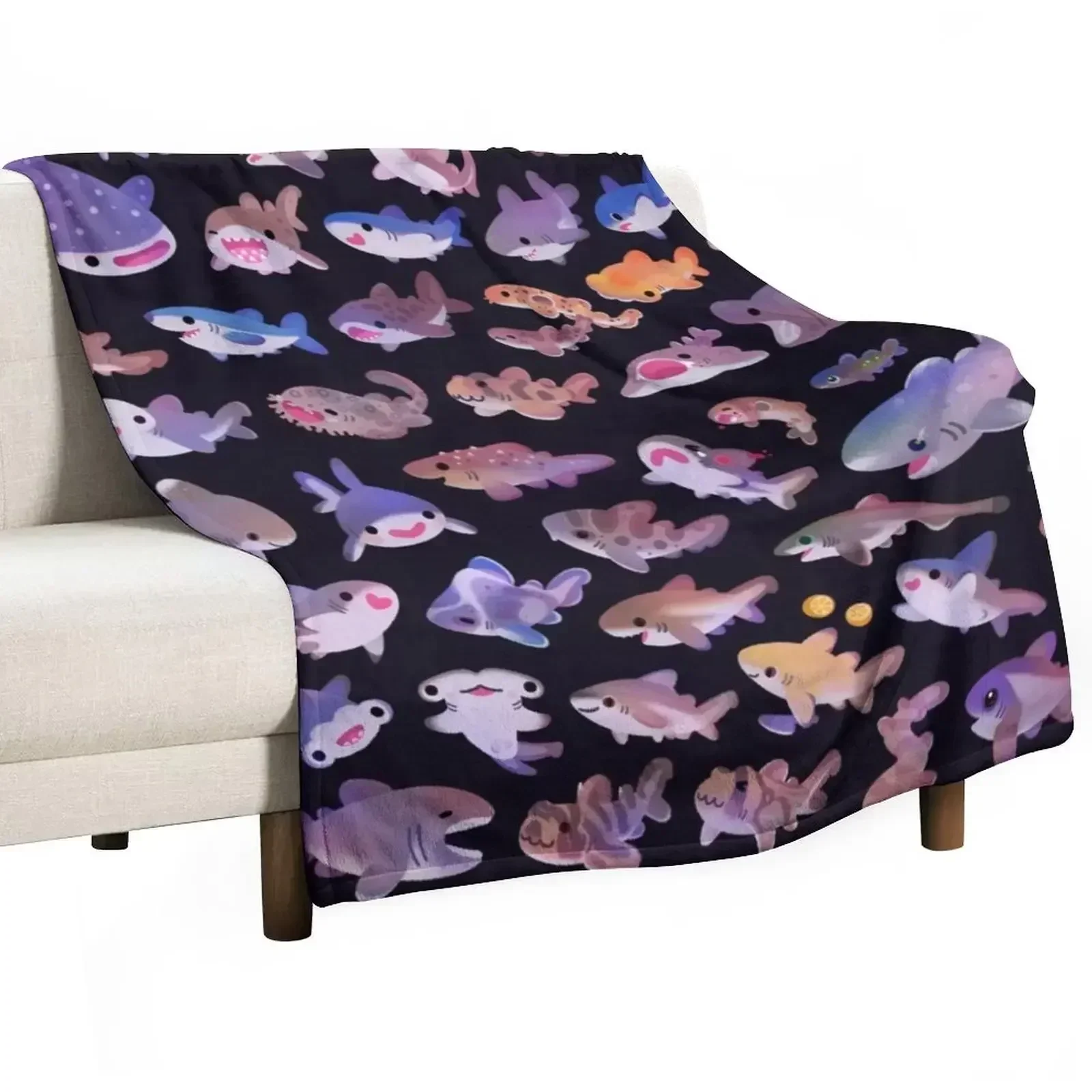 

Shark day - combine Throw Blanket Sofa Quilt Baby christmas gifts Sofas Blankets