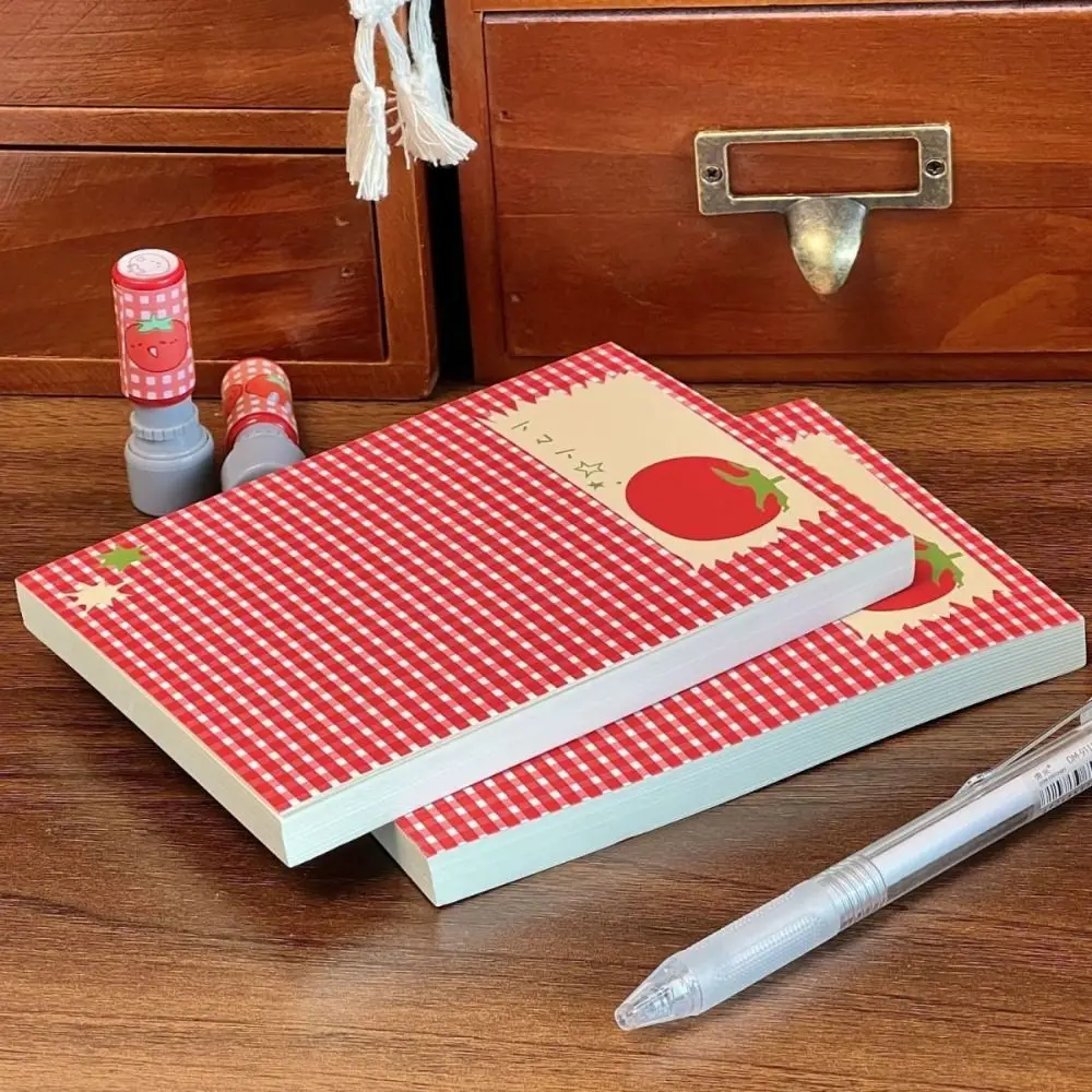 Lovely Tomato Notebook Thick with 78-96 Page Notepads Blank Schedule Notebook for Writing Drawing Sketching Journaling Mind Map