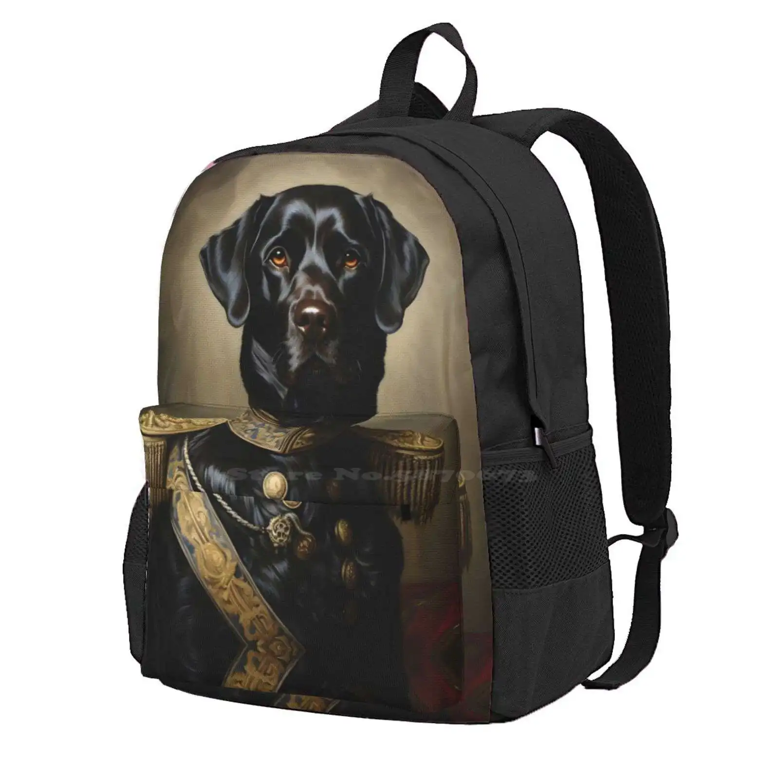 

Black Labrador Portrait Aristocratic Animal Art Hot Sale Schoolbag Backpack Fashion Bags Labradors Lab Dog Costume Black