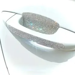 Diamond Door Handle Sticker Car Anti-scratch Door Bowl Protective Film Car Crystal Anti-collision Strip Car Sticker Sparkle Up