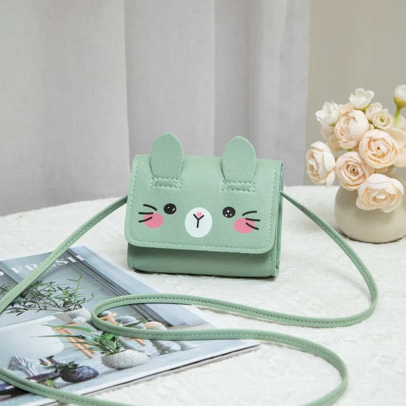 Acessórios Infantis, Pequena Bolsa de Ombro, Bolsa Transversal Fofa de Coelho para Meninas, Mini Bolsa de Moeda para Meninos