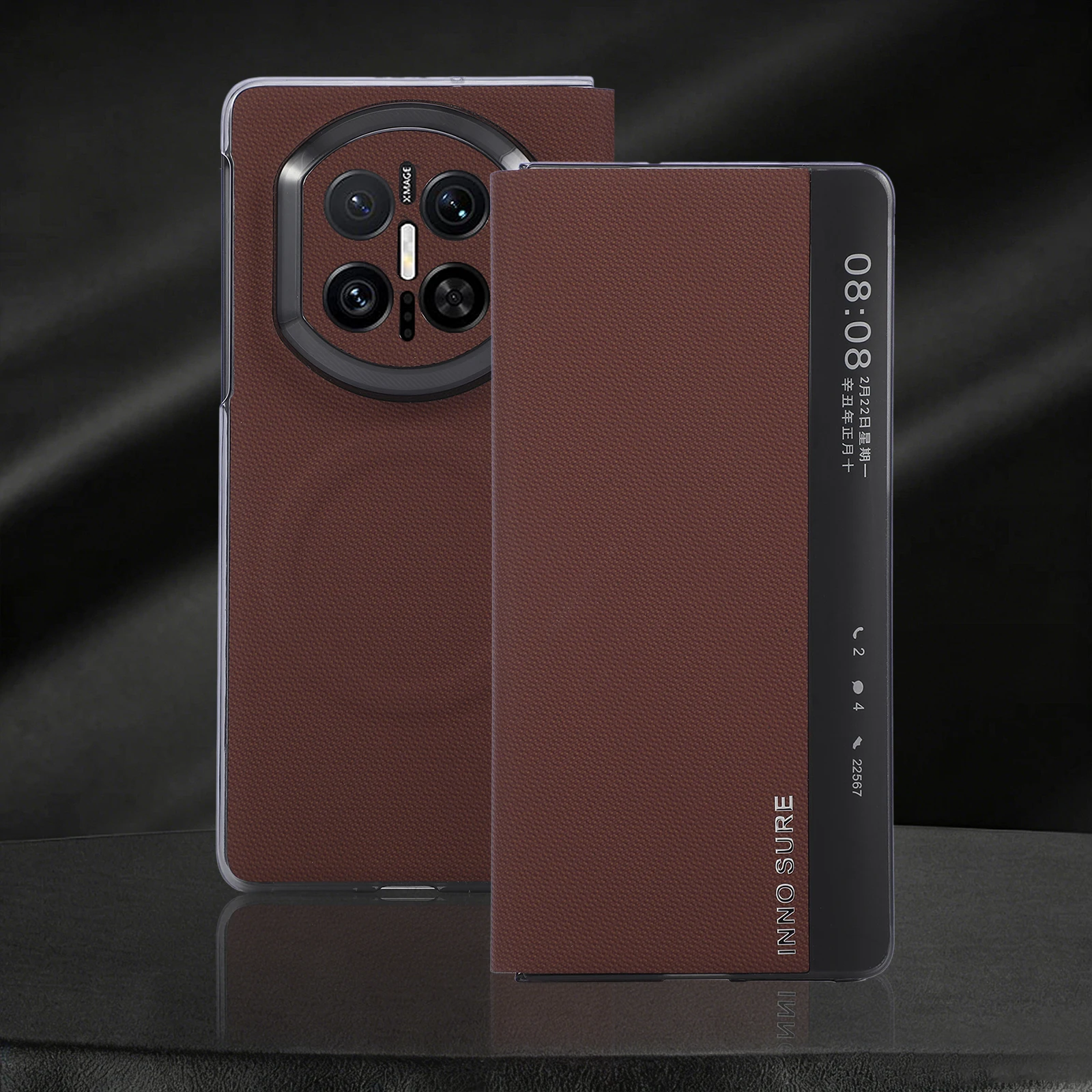 For Huawei Mate X7 5G Case Luxury Matte Leather Magnetic Wireless Charging All Inclusive Shockproof Protection Cover Accessories