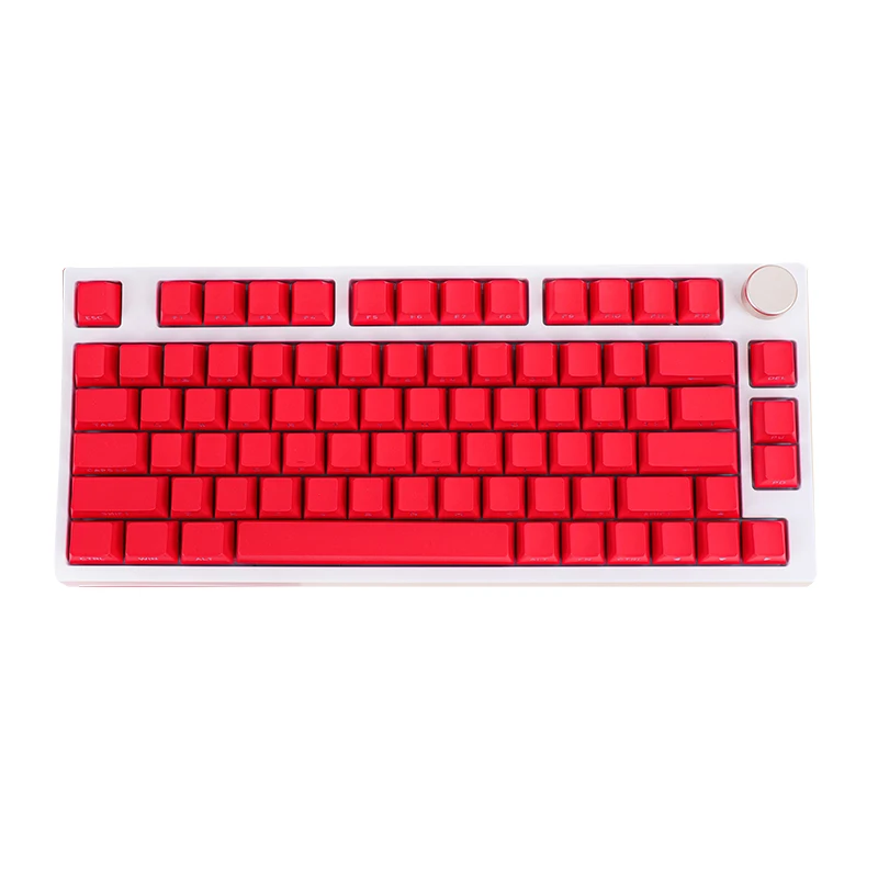 133 Keys Classic Red Keycaps Side Print PBT Double Shot OEM Height Backlit Transparent Suit 68 75 Mechanical Keyboard AULA F75