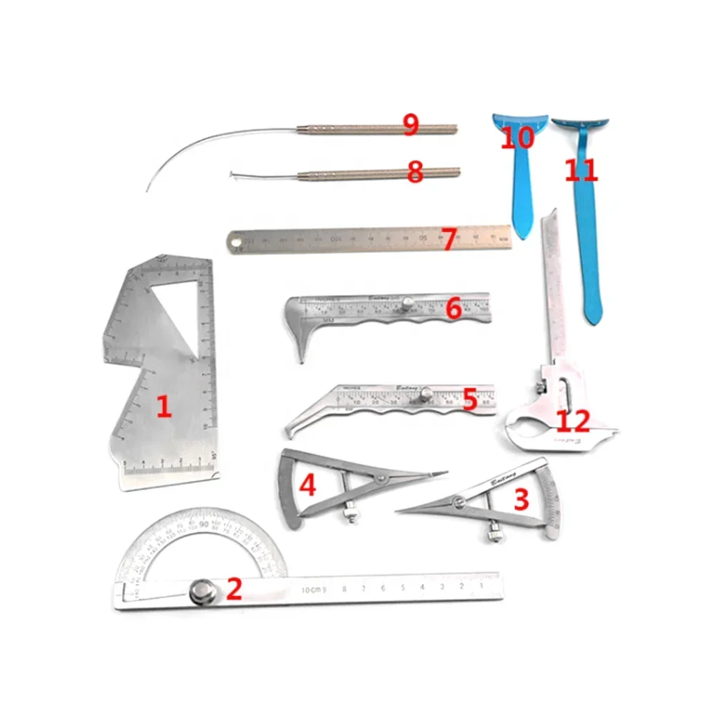 12pcs Korea Type Facial Precision Design Suit Instruments Set Double Eyelid Surgical Kits Set for Rhinoplasty Instruments