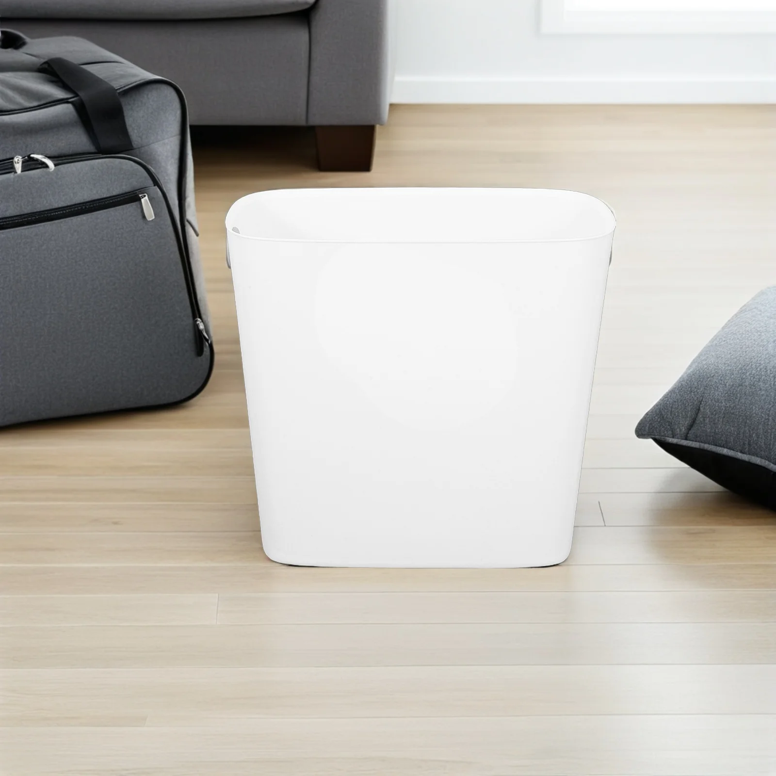 

2Pcs Slim White Narrow Trash Can Modern Minimalist Garbage Bin for Under Sink Bathroom Kitchen Office Bedroom Plastic Waste