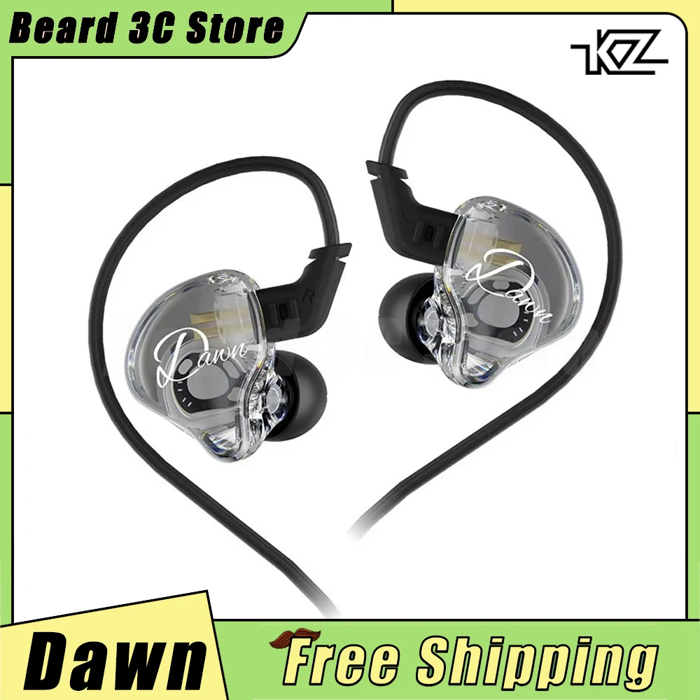 New KZ Dawn In-Ear Earphones Wired With 10mm Large-Diameter Dynamic Driver Pure Sound Quality Gaming Earbuds Custom Headset