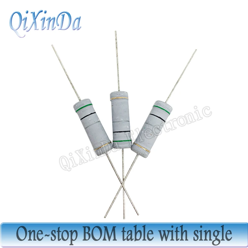 10PCS 5W 0.1R-10M 5% Oxide Film Resistors 0.22R 10R 100R 1K 4.7K 10K 47K  100K 470K  510K 1M 2.2M 5.1M ohm resistance