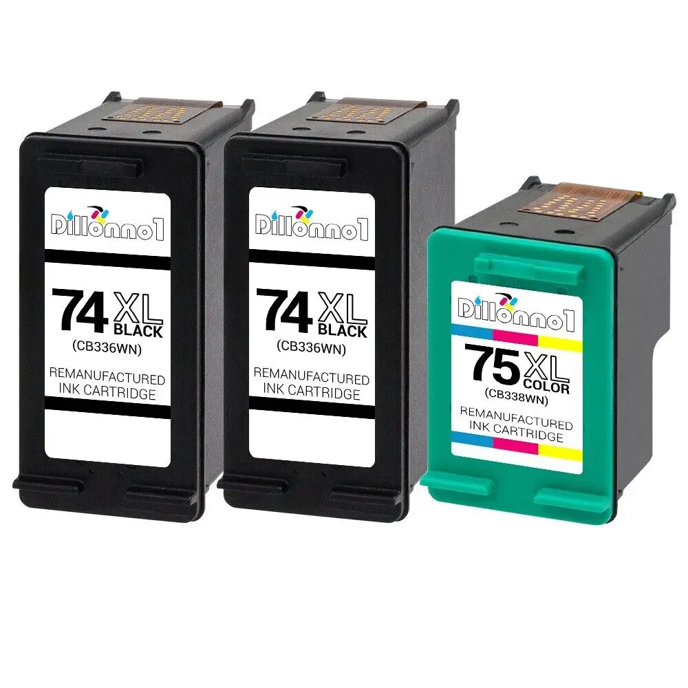 3PK #74XL #75XL Ink for HP Officejet J5725 J5730 J5735 J5740 J5750 J5785 J5788