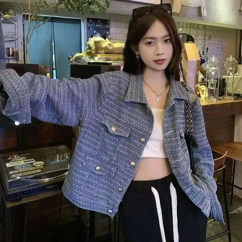 

Женский твидовый жакет с пайетками и цветочной вышивкой, минималистичный, шелковистый, стильный, с бахромой и кисточками, летний силуэт