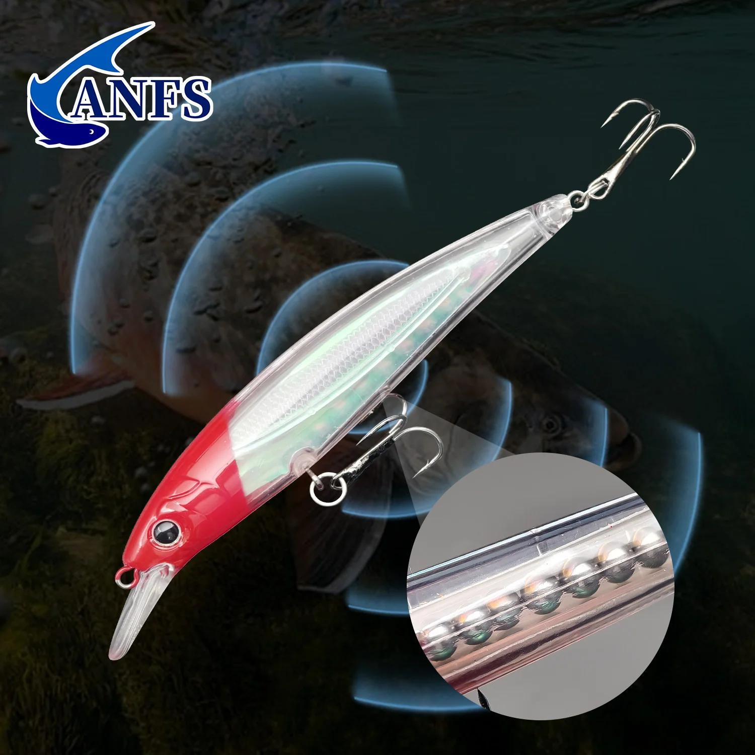 طُعم صيد السمك ANFS مكون من 3 عبوات مع صندوق تخزين، طُعم صناعي على شكل أسماك غرق، أشياء صيد رائعة للصياد #5
