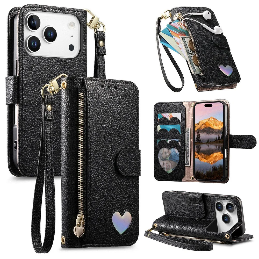 

Magnetic Flip Built-in Wallet Card Slots Leather Phone Cover for Samsung Galaxy S24 Plus S25 Edge S26 Ultra with Wrist Strap