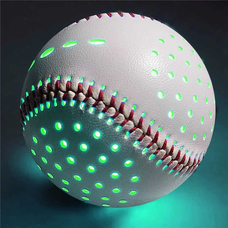 A48F-Light Up البيسبول، 9 بوصة يتوهج في الظلام البيسبول، ممارسة الرمي الليلي للترفيه الرياضي العائلي