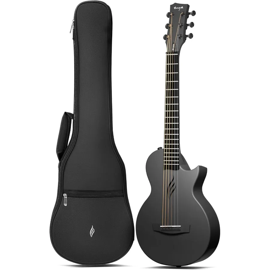 Enya Nova Go Mini guitarra acústica de fibra de carbono tamaño 1/4 32 pulgadas guitarra de viaje compacta para principiantes con bolsa de transporte duradera