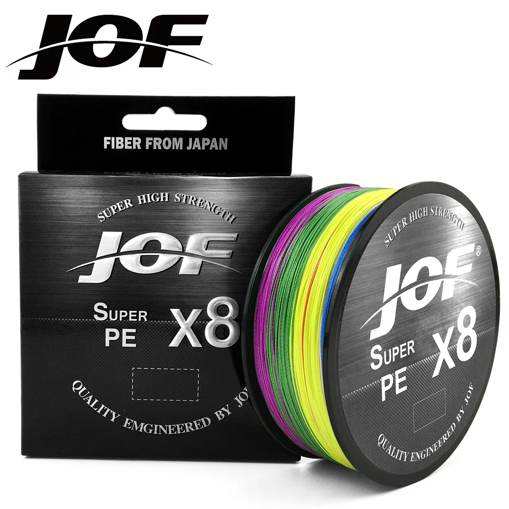 Jof x8 pe geflochtene Angelschnur Pesca Karpfen Multi filament Fliegen draht japanisches Salzwasser 150m 300m 500m 15lb-100lb