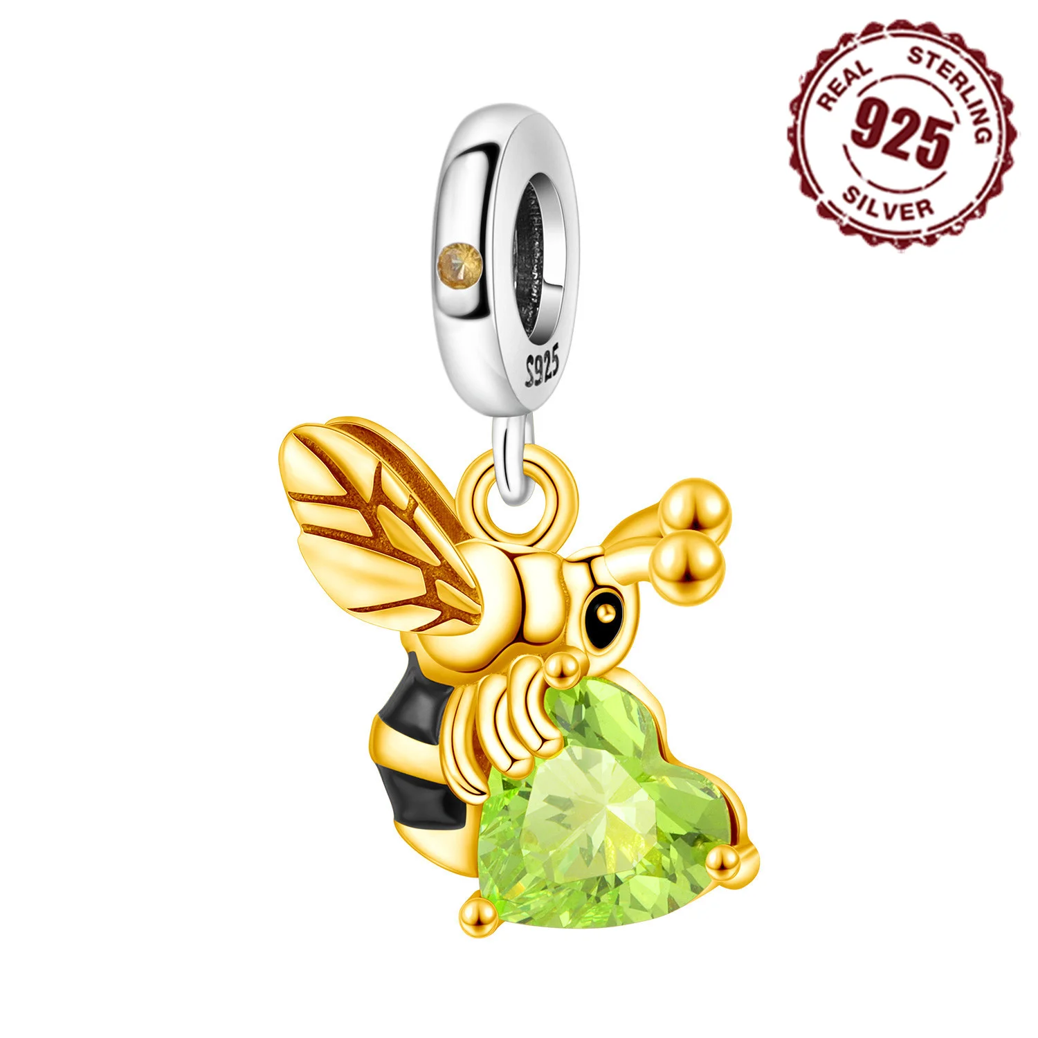 925 Sterling Silver Cute Honeybee Pendant Bracelet Charms Fit Bangle For Women Jewelry Party Beads Fine Gifts DIY Accessory