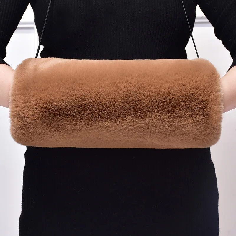 Winter thickened imitation Rex rabbit hair hand warmer plush hand warmer glove imitation fur warm hands close hands warm sleeves