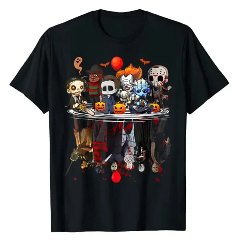 Gothic Style Graphic Tee Top Short Sleeve Blouses for Kids Adults Horror Movies Character Halloween Clothes Costume Gift T-Shirt