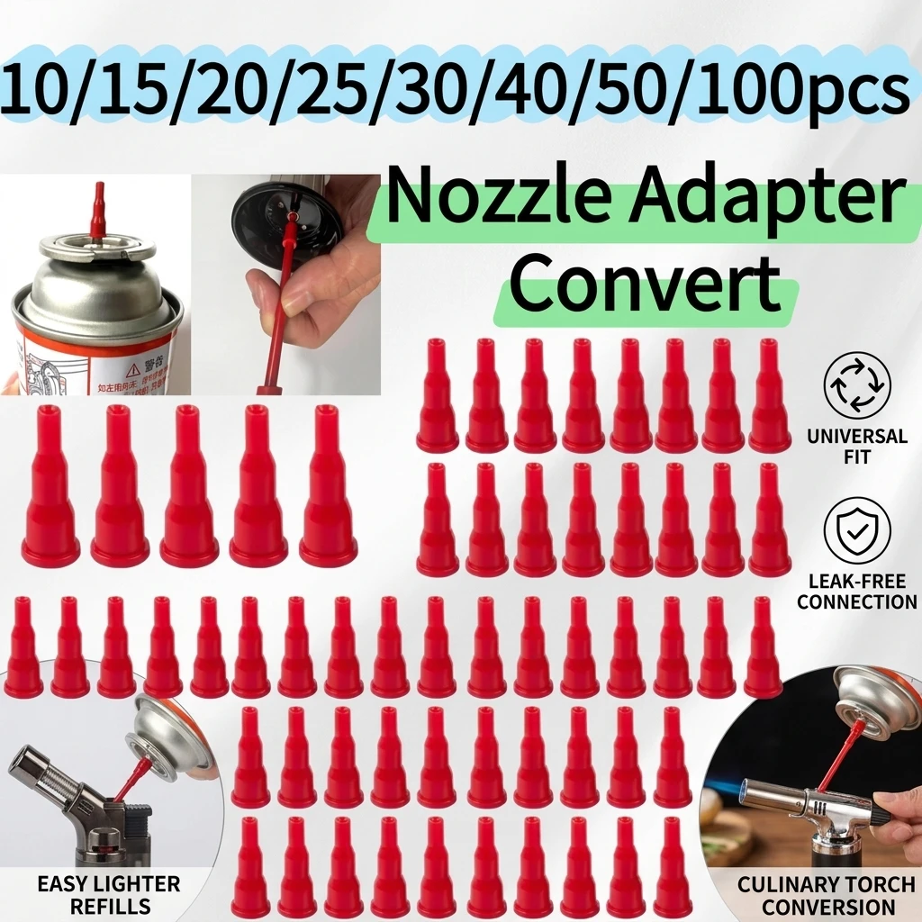 Nozzle Adapter Convert Cassette Tank Into Inflatable Tank Lighter Spray Gun Universal Gas Refill Head 15/20/25/30/40/50/100pcs