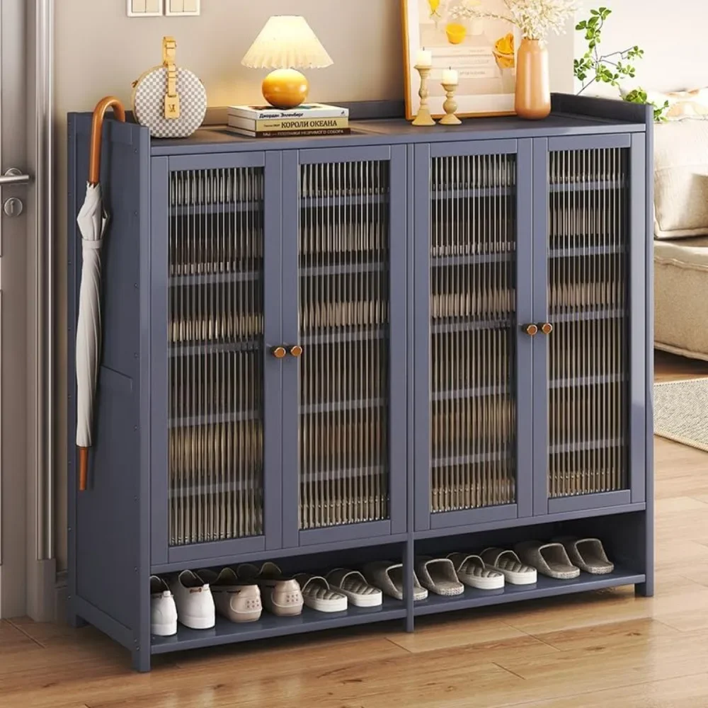 

8 Tier Bamboo Shoe Storage Cabinet with Doors, 39-40 Pairs Shoe Rack for Closet, Freestanding Shoe Storage Cabinet for Hallway