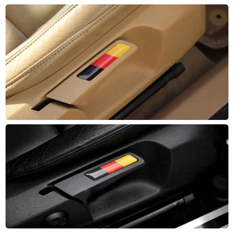 2Pc Germany Flag Badge Emblem 3D Sticker Car Lift Wrench Handle Seat Insert Cover For Volkswagen VW Golf 5 6 MK5 MK6 GTI Styling