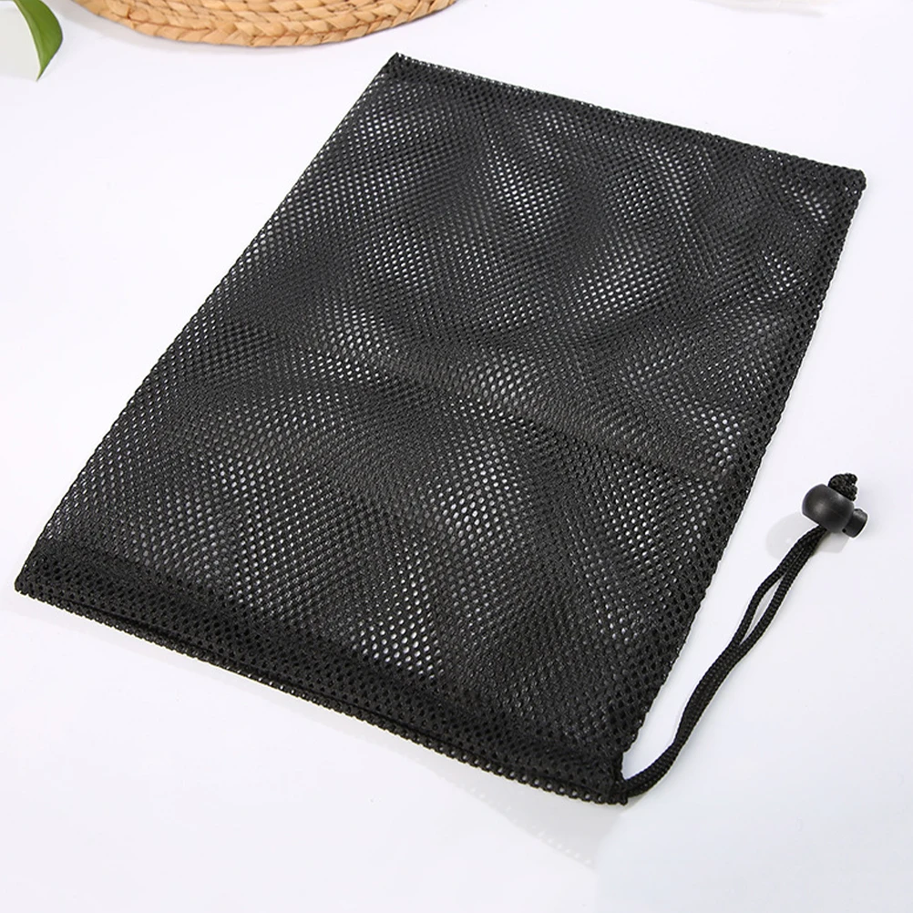 

10pcs 30x25cm Black Mesh Drawstring Bags for Laundry Storage Home Use Heavy Duty breathable tear resistant Net Storage Sack
