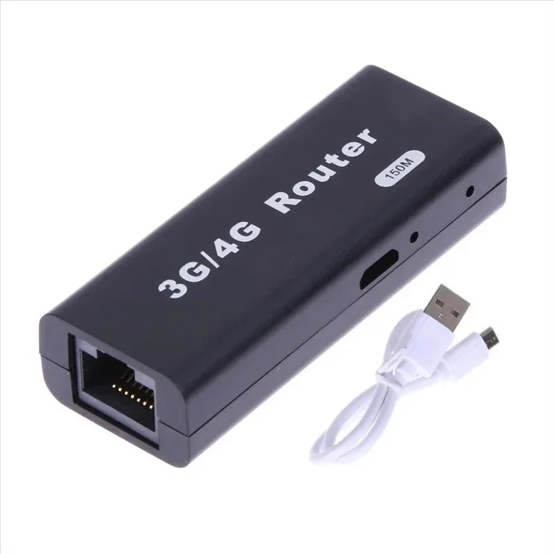 Mini Portable 150Mbps 3G 4G Wireless Router RJ45 LAN Port USB WiFi Hotspot Wlan Modem with USB Charging Cable