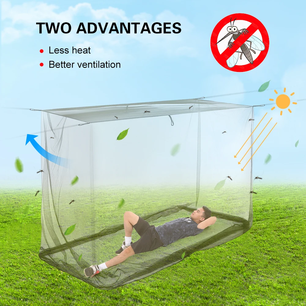 

Portable Green Camping Net, High Density Mesh Mosquito Net for Camping - Enjoy Outdoor Adventures Bug-Free