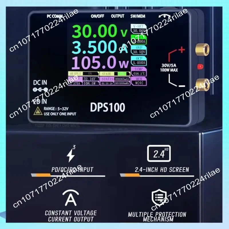 

A17Z DPS100 30V 5A Portable DC Power Supply 100W Output Digital CNC Adjustable DC Stabilized Power Supply Type-C DC Input