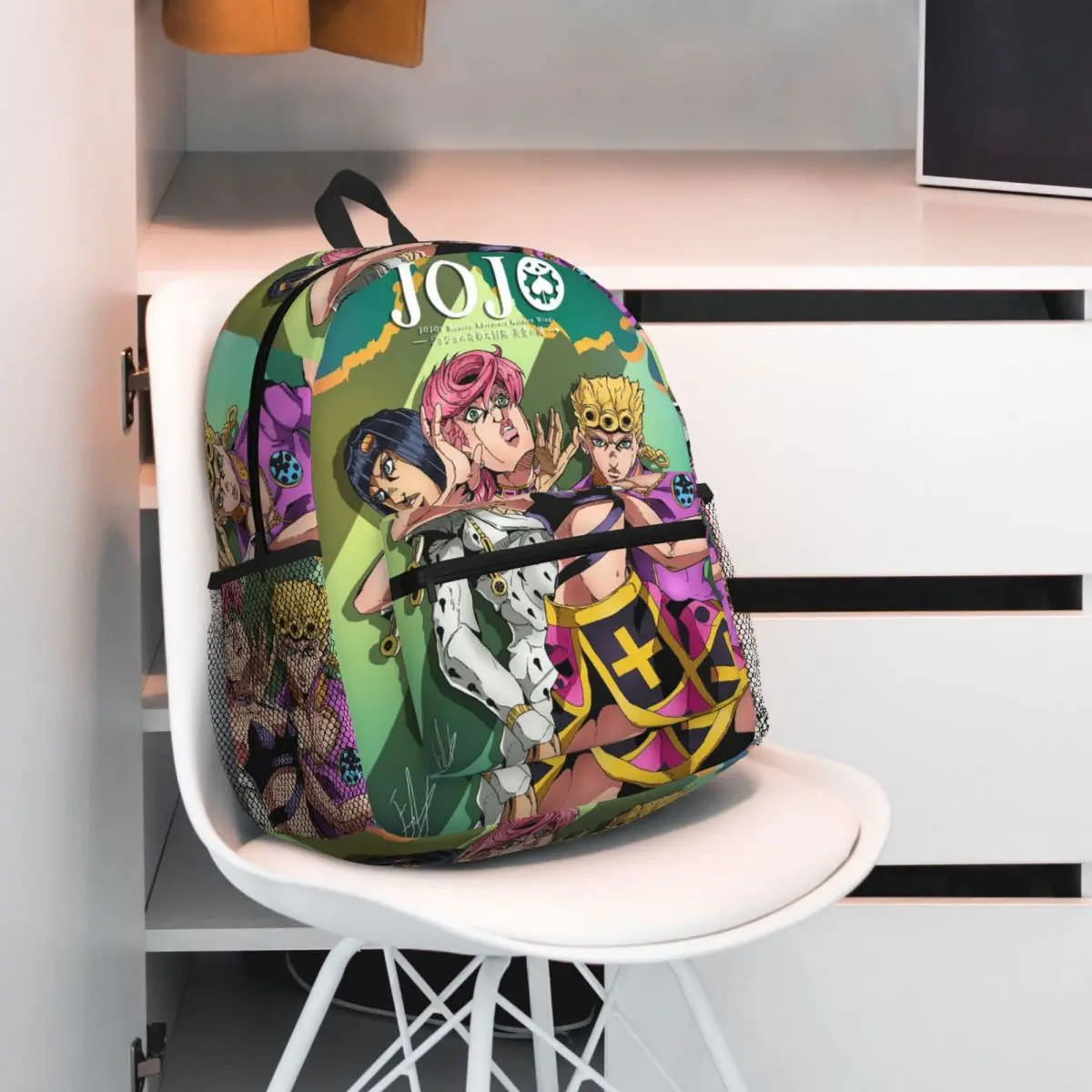 

JoJo's Bizarre Adventure Student Backpack School Bag Hiking Travel Daypack for Men Women Fashion Bookbag Shoulder Bags