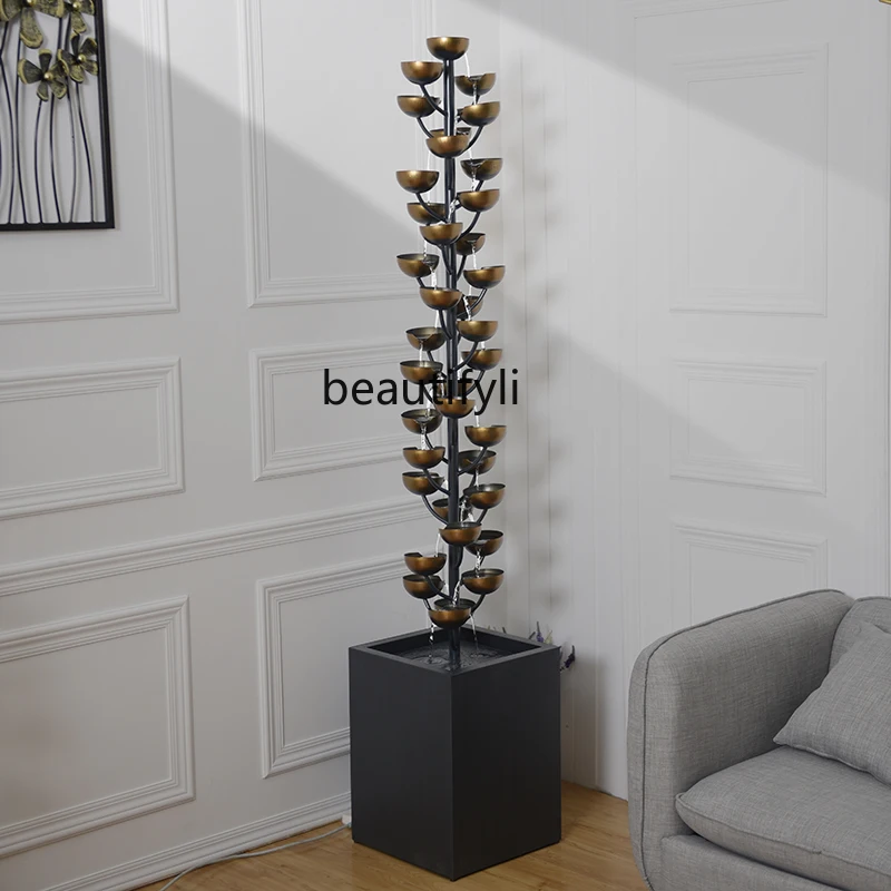 

Creative water feature, living room entrance decoration, flowing water fountain decoration, villa luxury TV cabinet ornament
