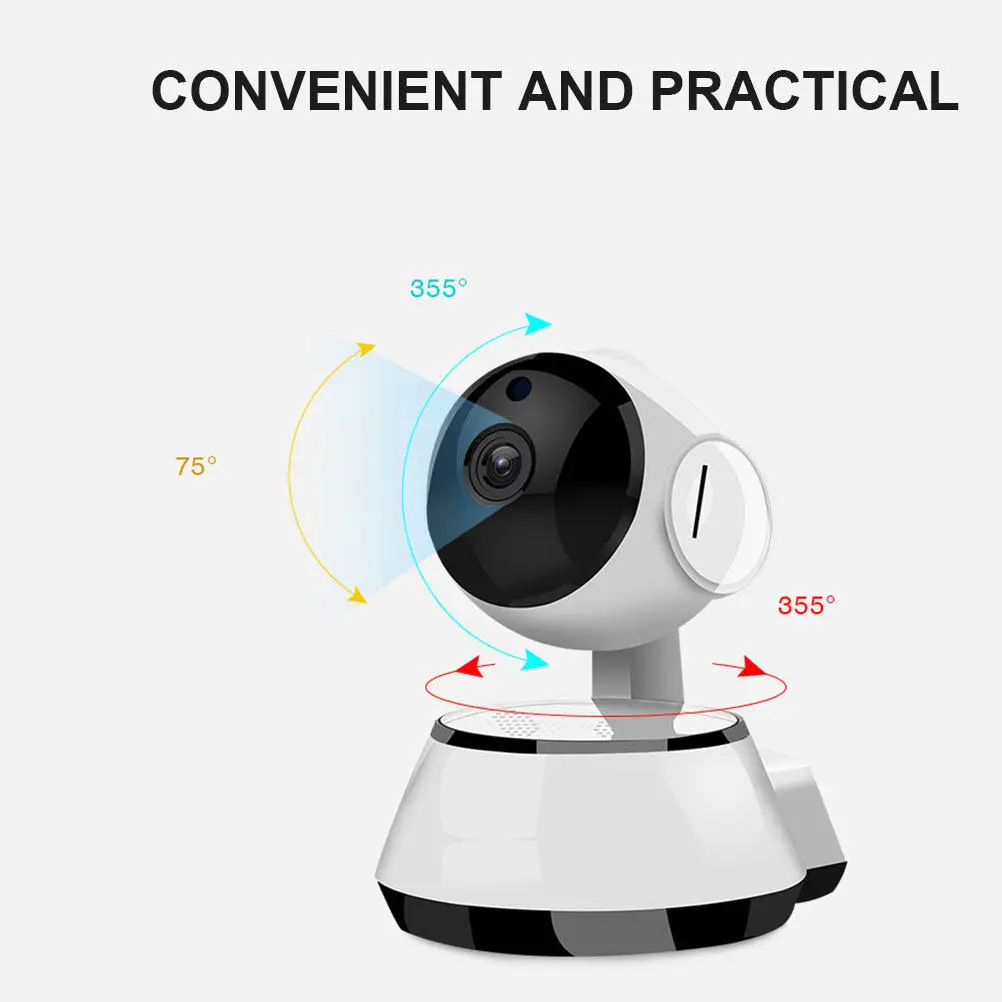 

Мини Wi-Fi IP-камера 720P HD для систем видеонаблюдения с ночным видением для домашней безопасности, совместимая с