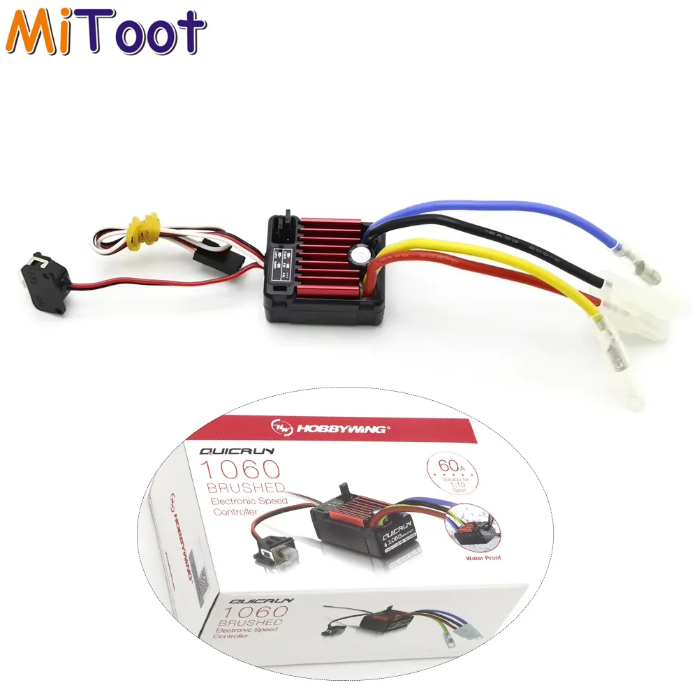 HobbyWing QuicRun 1060 60A Brushed Electronic Integrated design one-way/two-way/climbing Suitable  for 1:10 RC Car