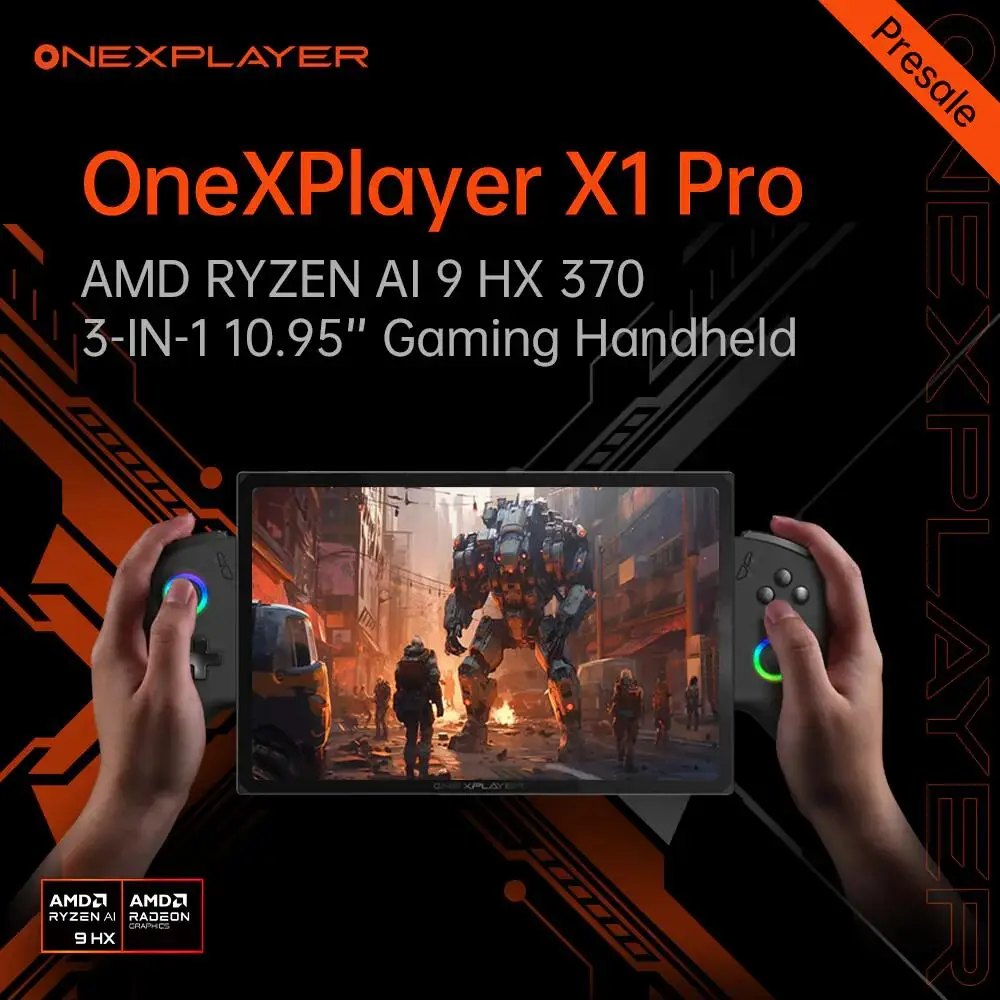 OneXPlayer X1 PRO AMD Ryzen AI 9 HX 370 /8840U PC Game Console 3 IN 1 Laptop Tablet 10.95 Inch 120 Hz AI CPU Computer Controller