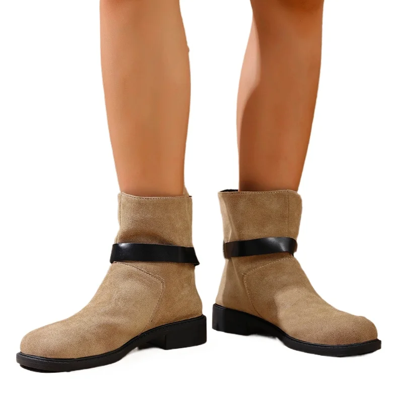 

2025 Новые женские ботильоны, замшевые зимние модные модельные туфли на каблуке, дизайнерские уютные женские ботинки, повседневные Botas De Mujer Zapatos 40