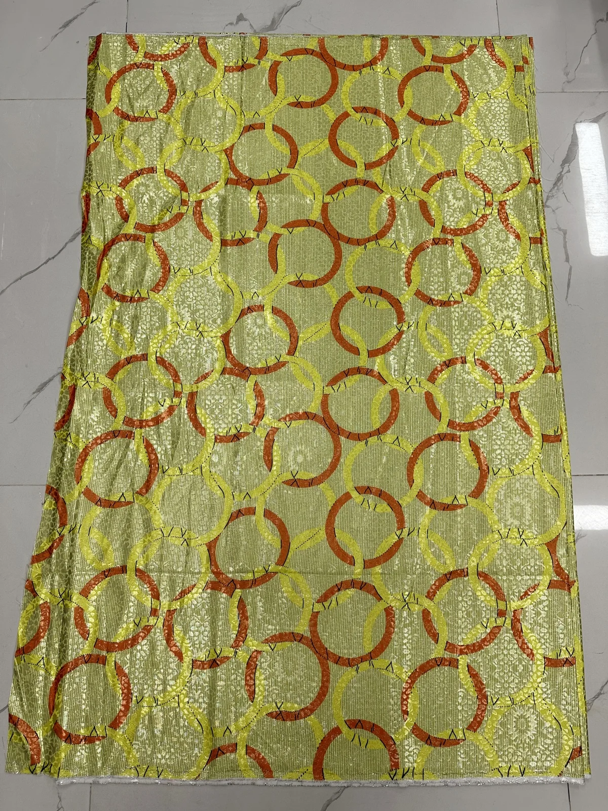 Shiny African Printing Fabric Polyester Brocade Gold Fabric for African Traditional Clothing Opaque Inelastic