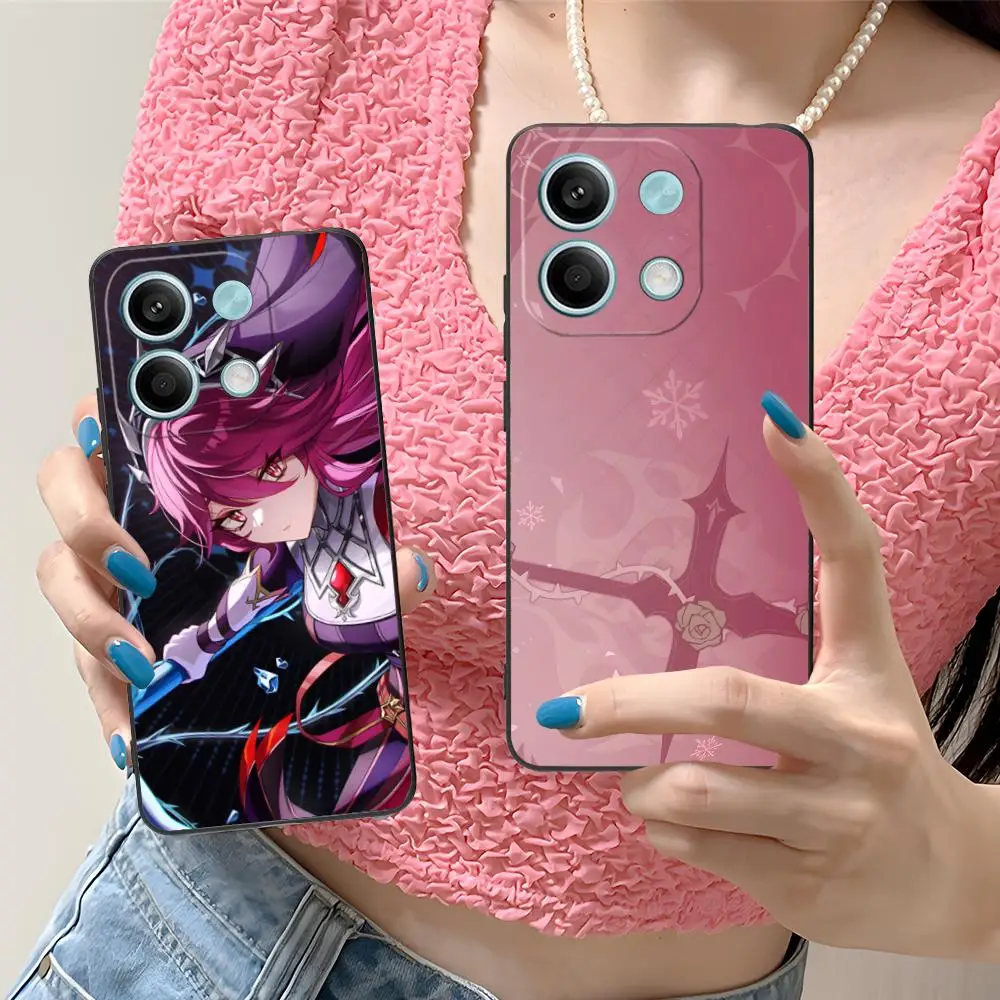 Game GI Rosaria Matte TPU Mobile Phone Case for Xiaomi Redmi Note 14 13 12 11 S Pro Plus 4G 5G Colorful Printing Cover