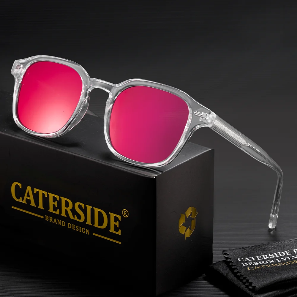 CATERSIDE Men's European and American Style Sunglasses Square Frame Glasses Women Outdoor Travel Sports Sunscreen Glasses UV400