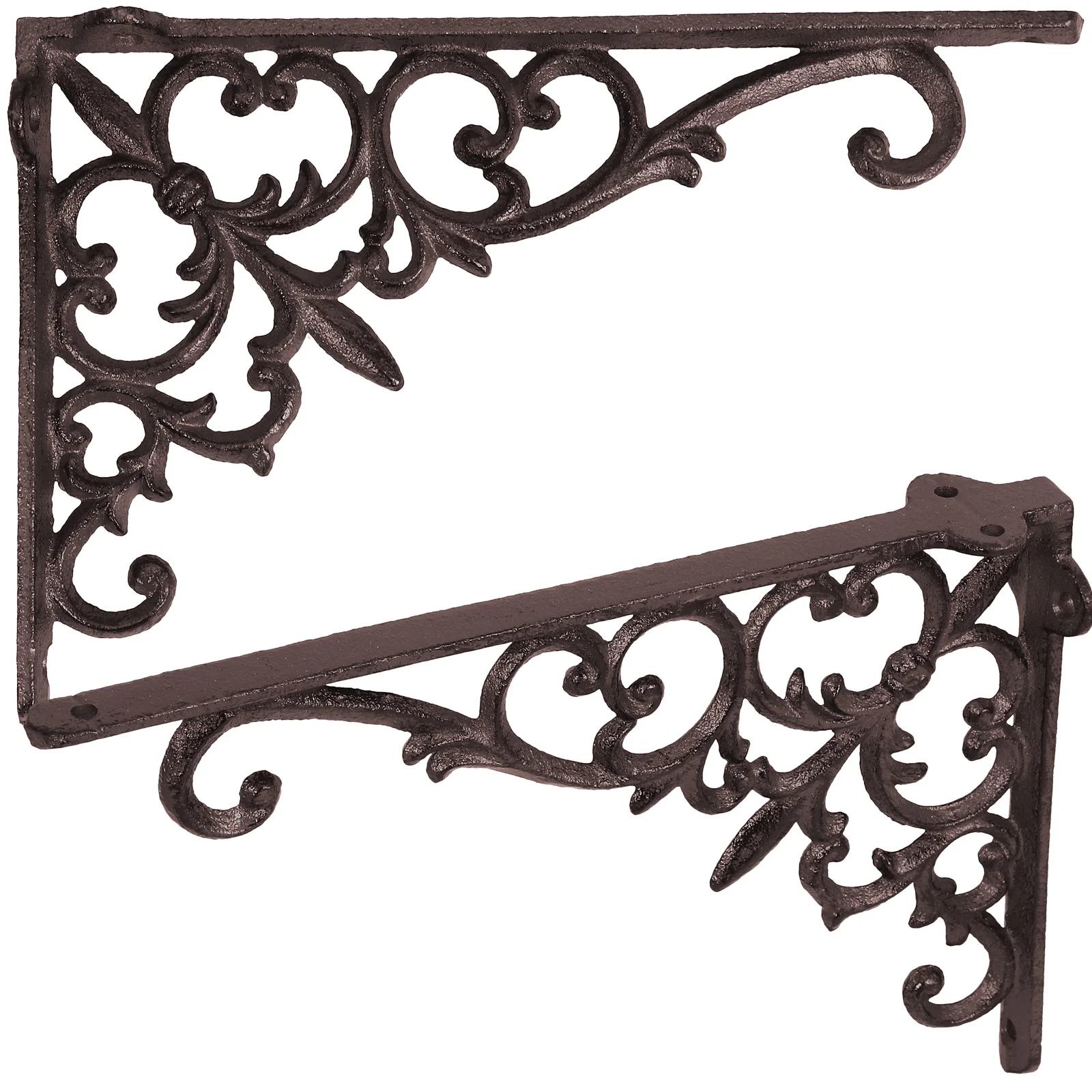 

2Pcs Heavy Duty Iron Shelf Brackets Wall Mounted Floating Shelf Supports Strong Metal Right Angle Brackets for DIY Shelving and