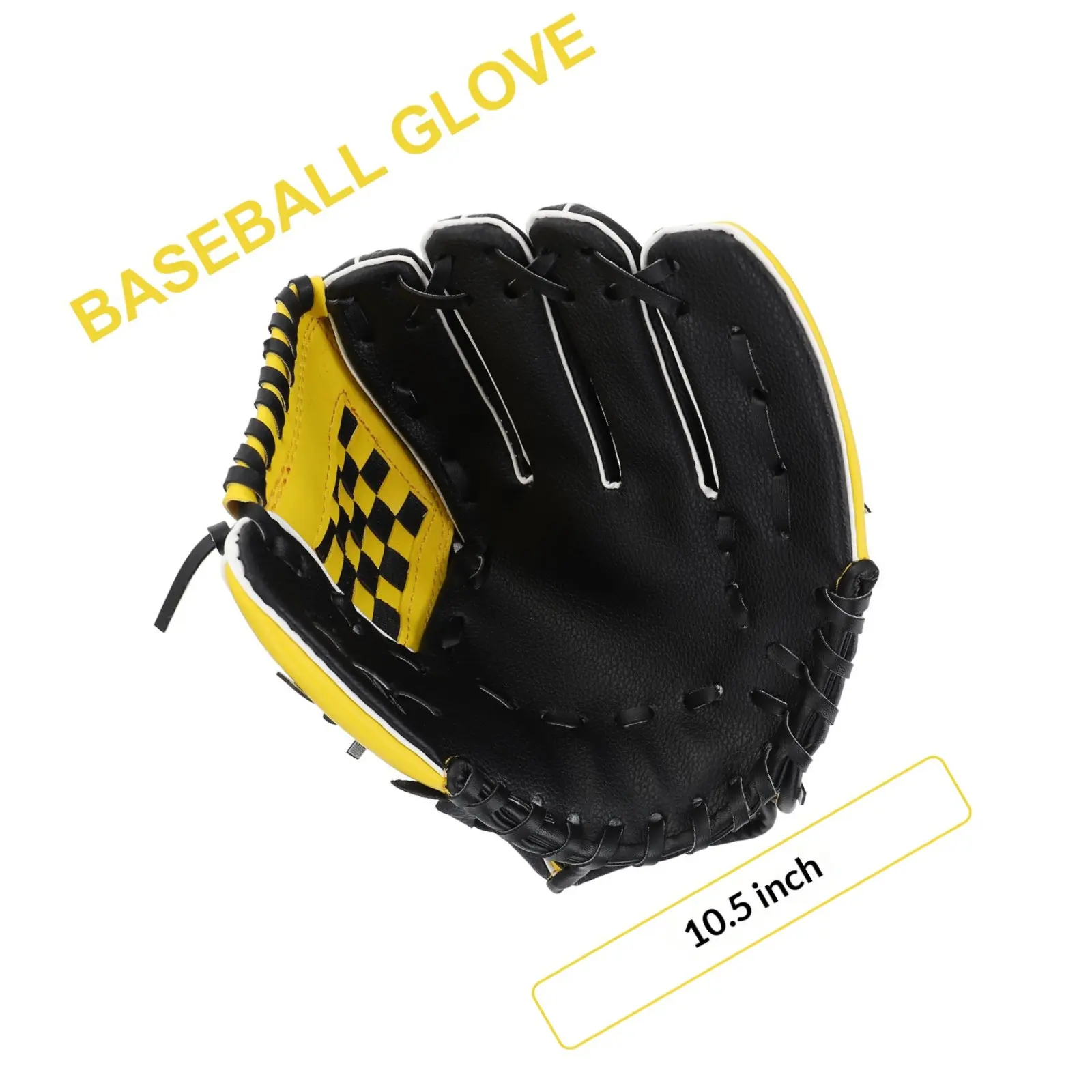 1Pcs Premium PU Baseball Glove Safe Strong Environmental Friendly Softball Glove for Youth Adult Players Practice Match Yellow