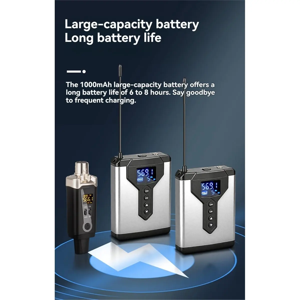 نظام مراقبة لاسلكي داخل الأذن جهاز إرسال واستقبال محمول وقابل لإعادة الشحن لأداء المسرح أ #6