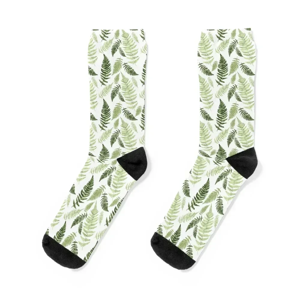 

Green Ferns on White Socks set basketball man Socks Girl Men's