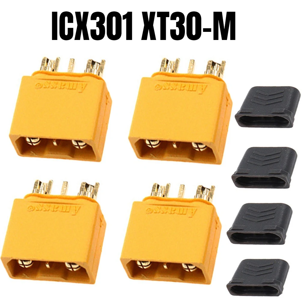 4PCS Genuine ICX301 XT30U 2+1 Aviation Model Plug with Signal Pin Weldable Power Lithium Battery Male Female Connector