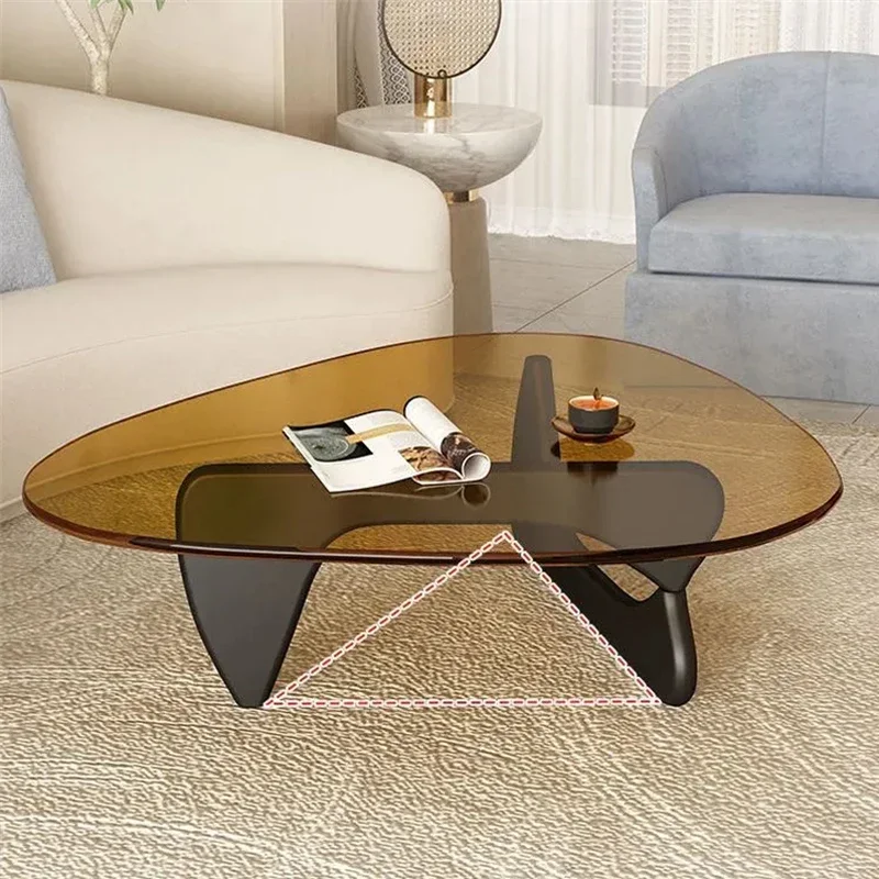 

Nordic Tempered Transparent Glass Coffee Tables Living Room Small Apartment Luxury Minimalist Tea Table Hall Design Furniture