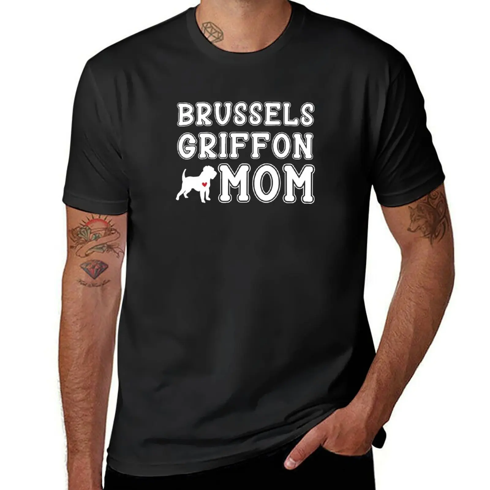 Brussels Griffon Mom T-Shirt summer clothes oversizeds for a boy Short sleeve tee men